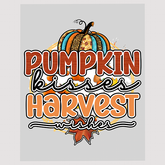 Festive Pumpkin Kisses Harvest Wishes DTF Transfer - Fall Greetings Design